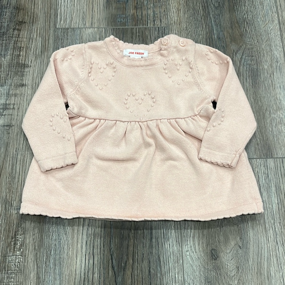 Heart print knit sweater